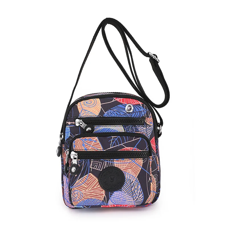 New 2023 Korean Style Mini Handbags Nylon Floral Print Flap Office Lady Shoulder Bags Cell Phone Coin Crossbody Messenger Bags