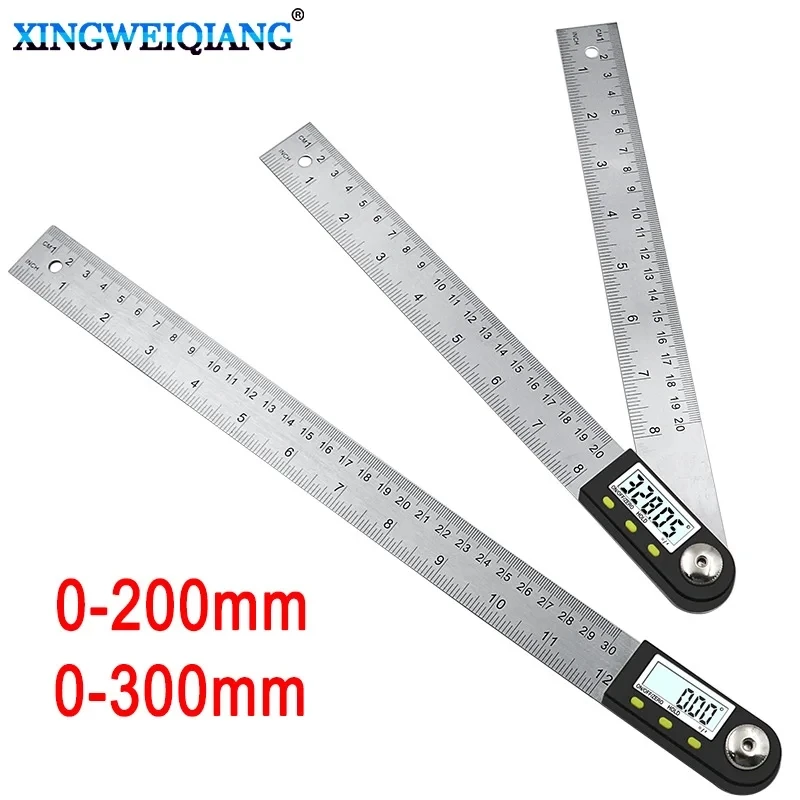 Electronic Protractor 2 IN1 200mm/300mm Digital Angle Ruler Inclinometer Angle Finder Digital Angle Gauge 0-360 Degree