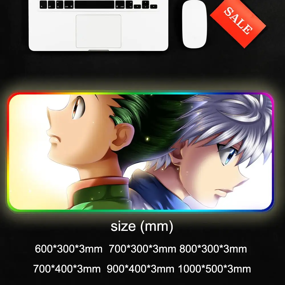 Anime Hunter Muismat RGB Gaming Muismat Grote LED Pad PC Bureaumat Lichtgevende muismat Grote toetsenbordmatten Tafelkleed met achtergrondverlichting
