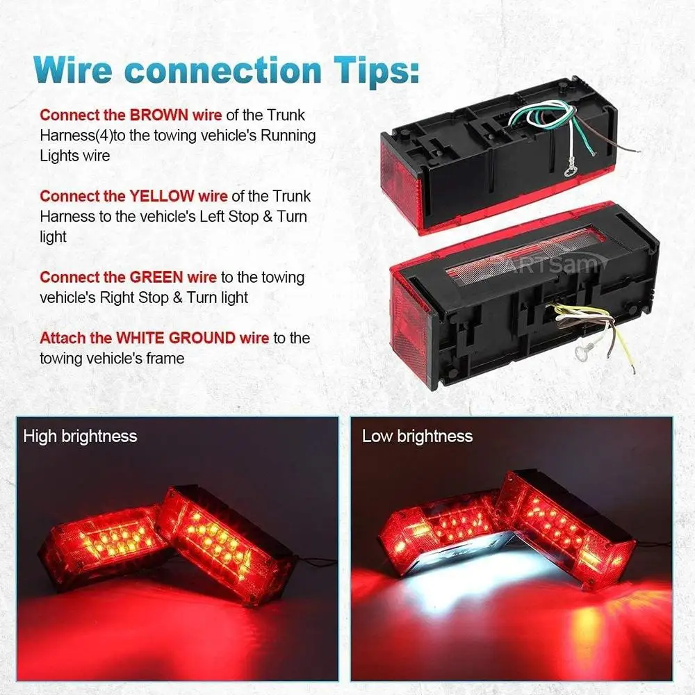 12 فولت LED مقطورة ضوء عدة بدوره الذيل مصباح مكبح لوحة ترخيص ضوء العالمي للمقطورات والشاحنات والشاحنات والحافلات والسحر #5