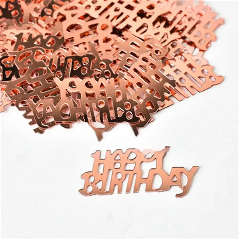 15g/bag Rose Gold Confetti Happy Birthday 21 30 40 50 60 Party Decoration Throwing Happy Birthday Decor for Adult Throw Confetti