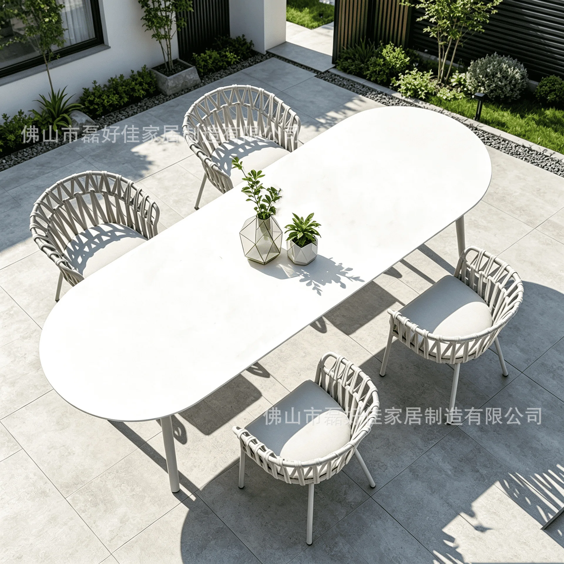 Custom outdoor  Garden furniture Terrace dining table and chairs Sun room Hotel balcony Leisure tables
