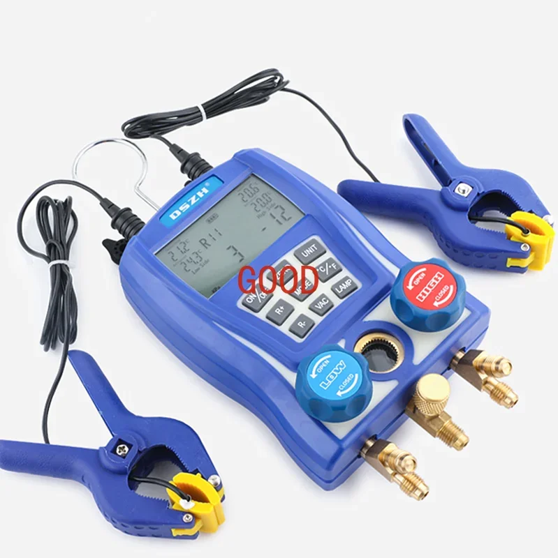 Air conditioner digital temperature meter plus liquid meter group, refrigerant pressure vacuum meter