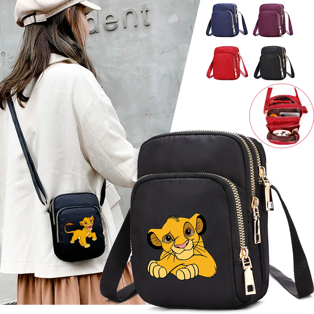

The Lion King Women Shoulder Bags Cell Phone Purse Crossbody Shoulder Strap Handbag Female Girls Bags Teenagers Causal Bag Gift