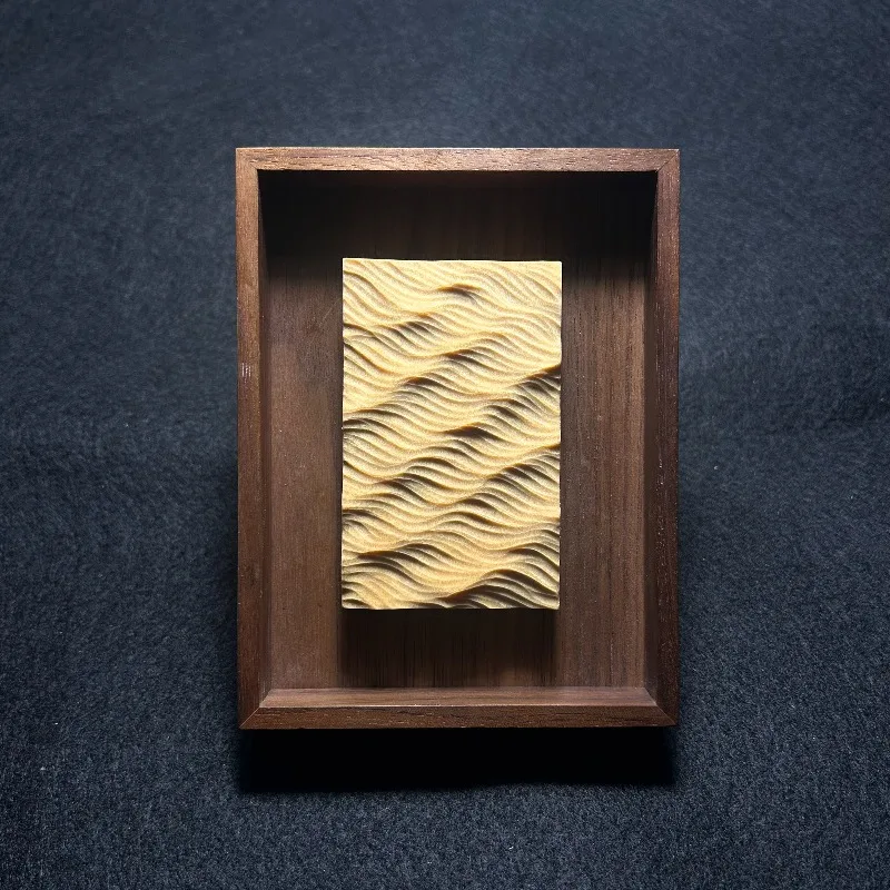 Hand-carved Wood Art Panel Dongting Breeze Ma Yuan Basswood Wooden Sculpture Relief Carving Home Decor Wall Art 12cm Handmade