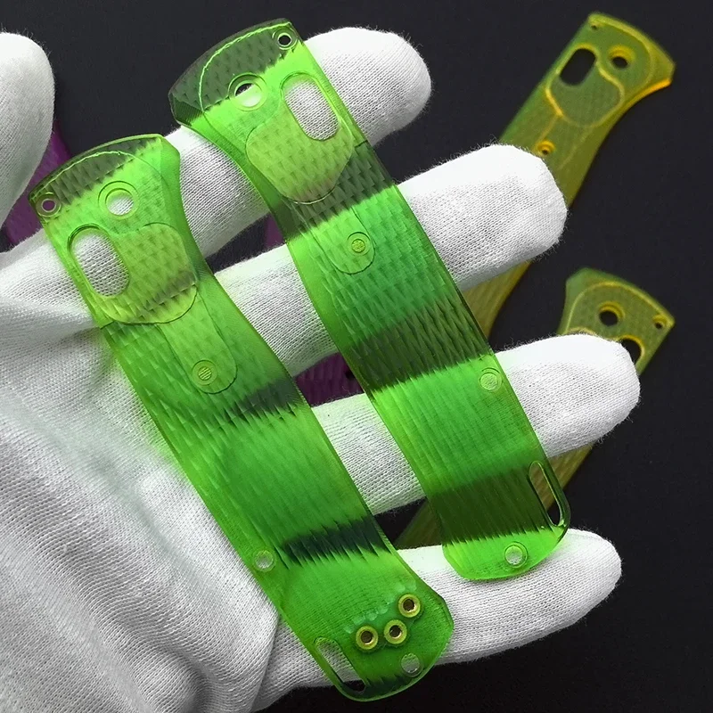 1 par de remendos acrílicos com padrão de diamante para Bugout Benchmade 535 - 3 opções de cores, acessório DIY