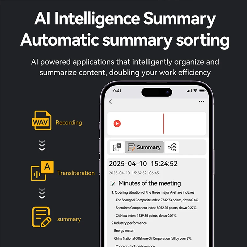 ChatGPT-4 AI مسجل صوت مكالمة هاتفية مسجل صوت ذكي في الوقت الحقيقي نقل Summarize الحد من الضوضاء الإملاء الصوتي