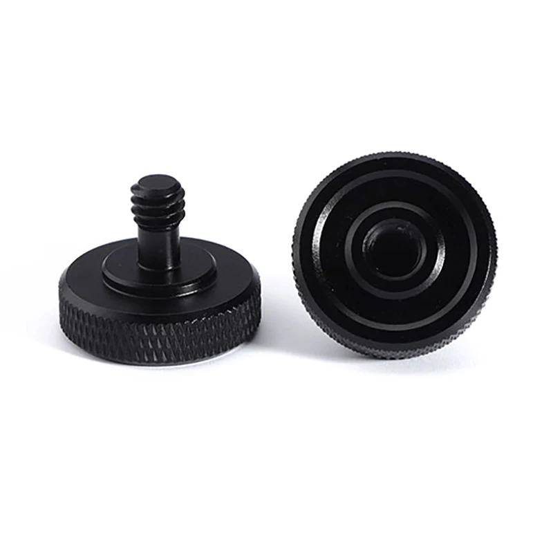 1/4" Dual Nut Tripod Mount Screw - Double Layer Thread Adapter for Camera Flash & Accessories, Black