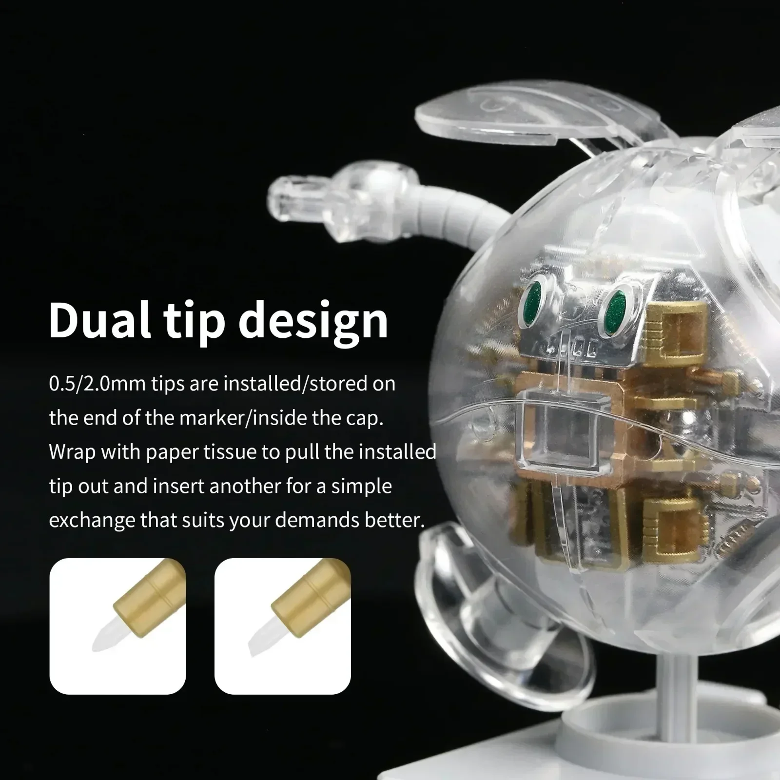 Dspiae mks marcadores de cor super metálicos conjunto de pintura para modelo militar gundam diy fazendo ferramentas hobby diy 0.5mm 2.0mm ponta da caneta