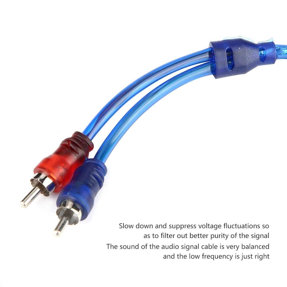 Blue Audio Cable Car Audio Cable Audio Cable 5 Meter AUTO Car Blue Transparent RCA Audio Interconnect Cable Ultra Flexible