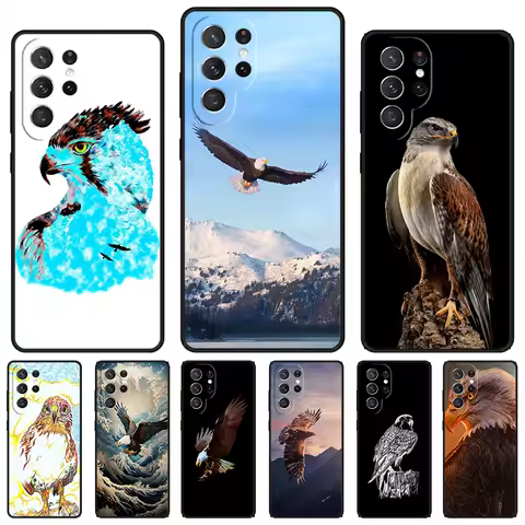 Eagle Hawk Bird Animal phone case For Samsung Galaxy S24 S23 S22 Ultra Note 10 20 Plus S8 S9 S10 S20 S21 FE Cover