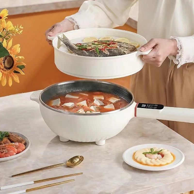 4.5L Large Capacity Electric Hot Pot 1350W Smart Non-stick Multifunctional Electric Frying Pot Household Cooking Cooker