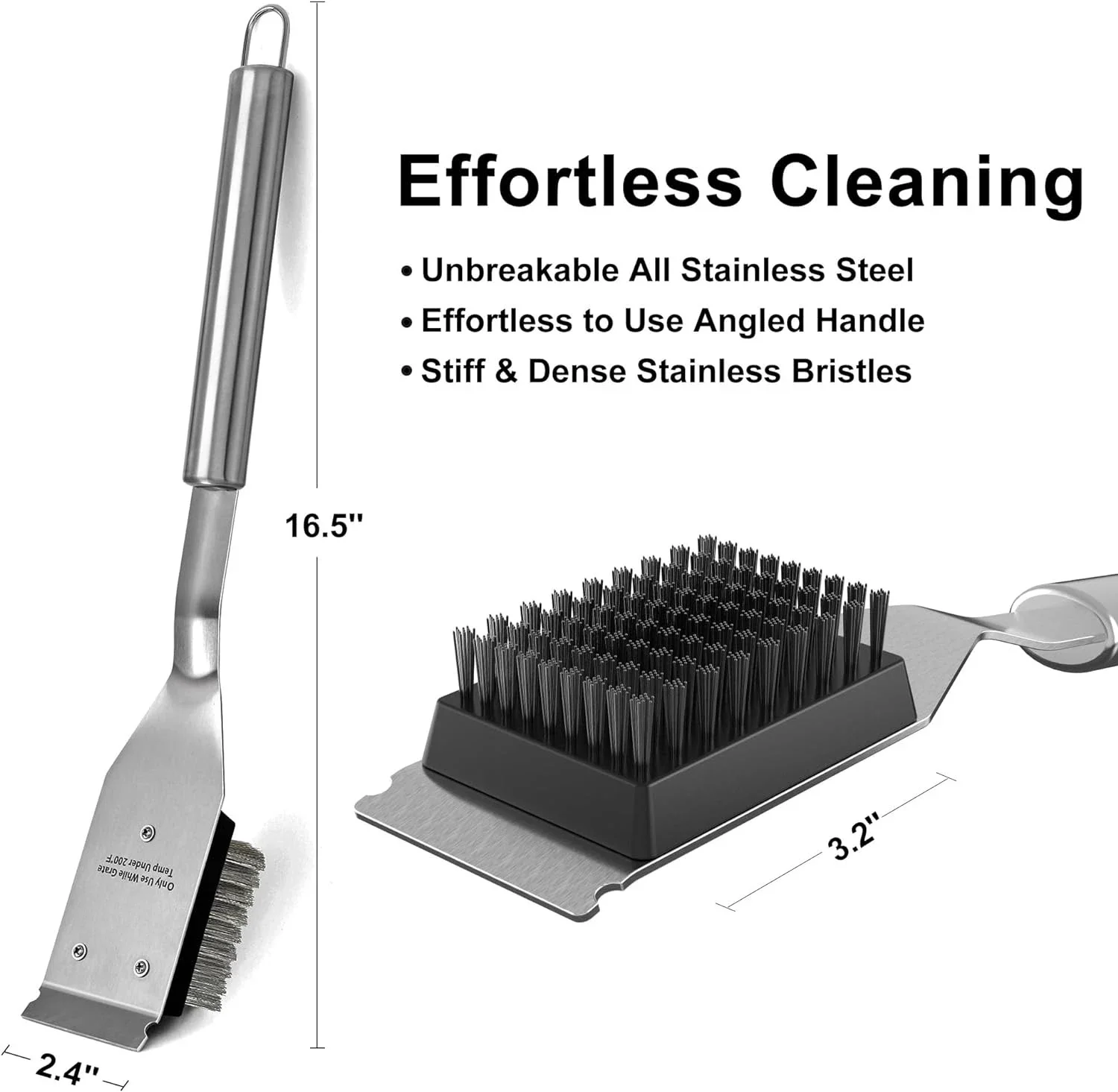 Brosse et Grattoir en Fil D.lique pour Barbecue Extérieur, Accessoire de Nettoyage Sûr pour Livres de 16.5 Pouces