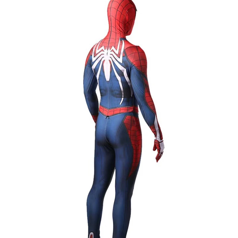 PS4 Spiderman Costume Halloween 3D Print Spandex Bodysuit Superhero Zentai Suit for Adult/Kids Party Costumes