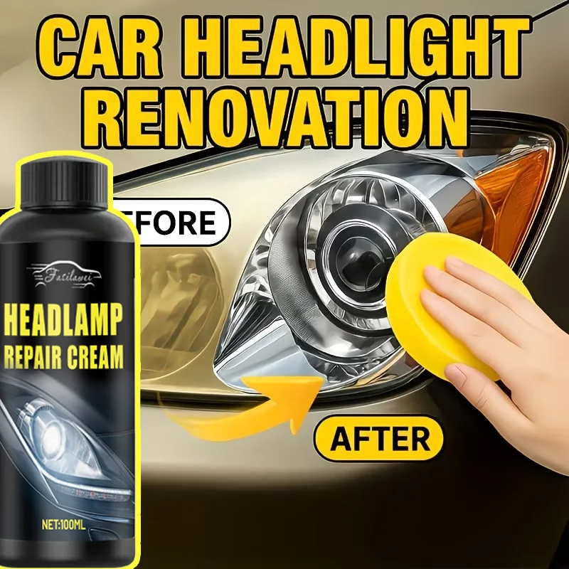Professional Car Headlight Restoration Kit - Removes Yellowing Oxidation & Fogging Enhances Headlight Brightness with Lens Polis