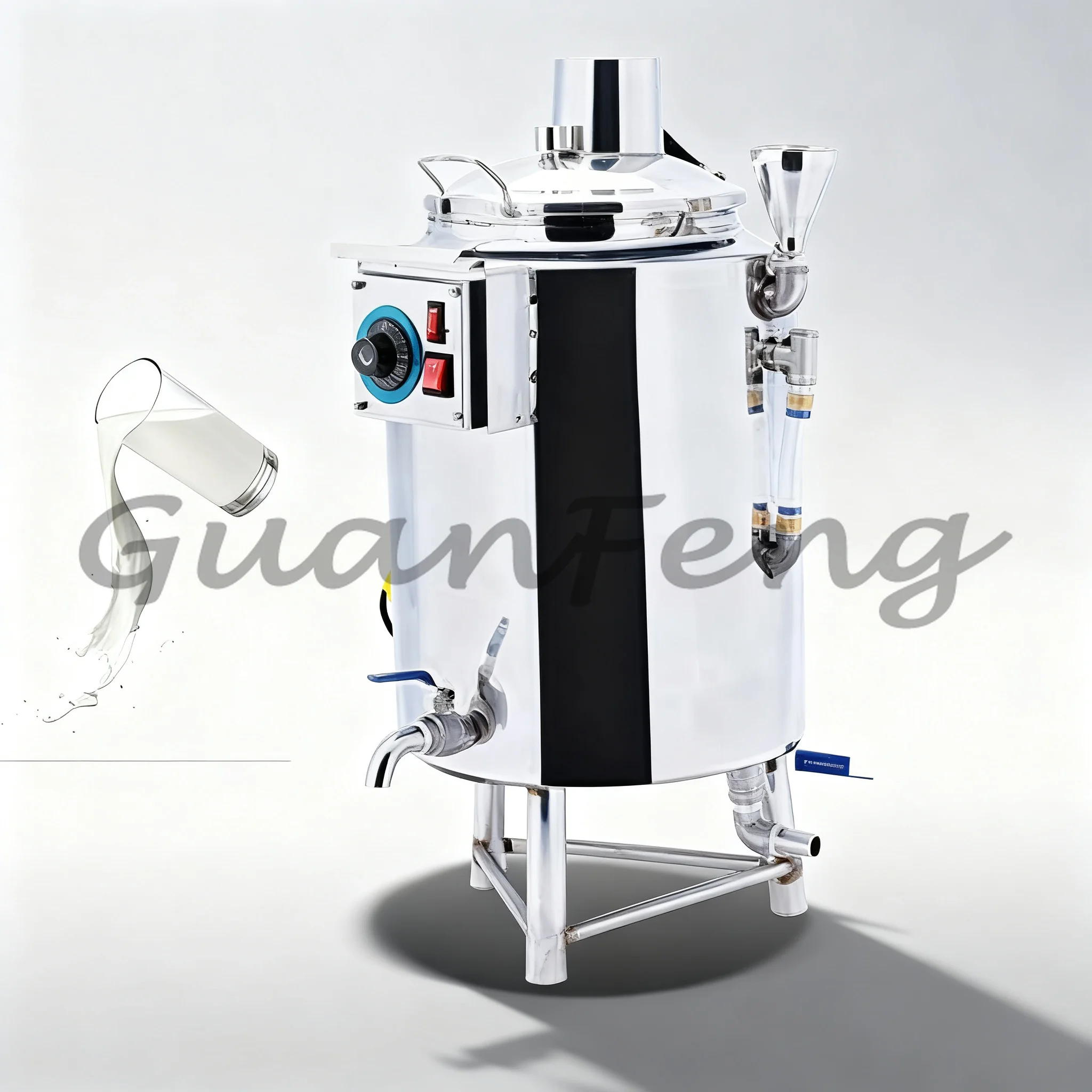 Small Dairy Pasteurization Machine 50L/100L/200L, Milk Yogurt Juice Pasteurizer with Cooling Unit