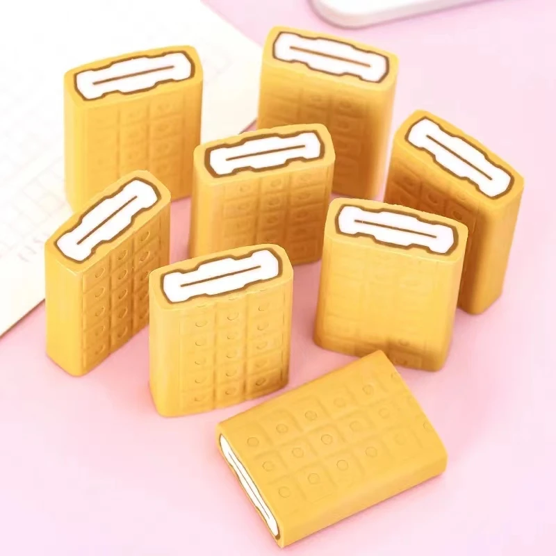 3pcs  Creative scented ice cream eraser cartoon fun student clean and flawless simulation pencil eraser stationery gifts