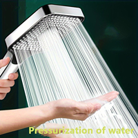 Vintage Style Wall Mount Supercharged Plastic Shower Head with Adjustable Square Button - Rainfall Body Spray for Water Heater B