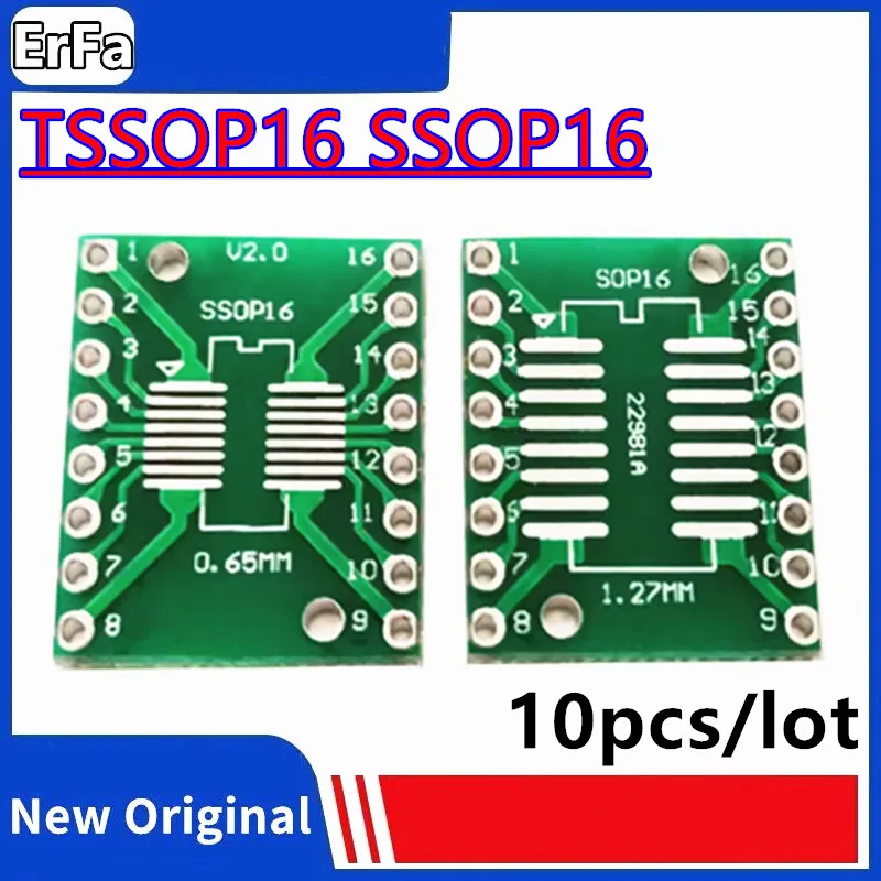 10pcs/lot TSSOP16 SSOP16 SOP16 to DIP16 Transfer Board DIP Pin Board Pitch Adapter PCB In Stock