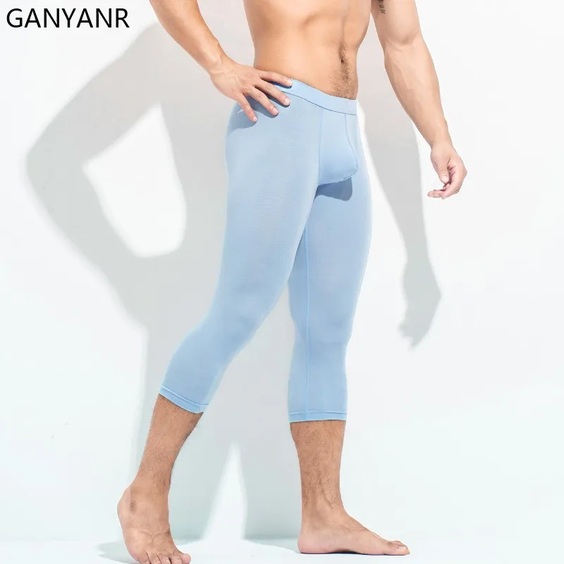 

GANYANR Running Tights Men Compression Pants Gym Leggings Sportswear Fitness Sport Basketball Sexy Yoga Workout Training Workout