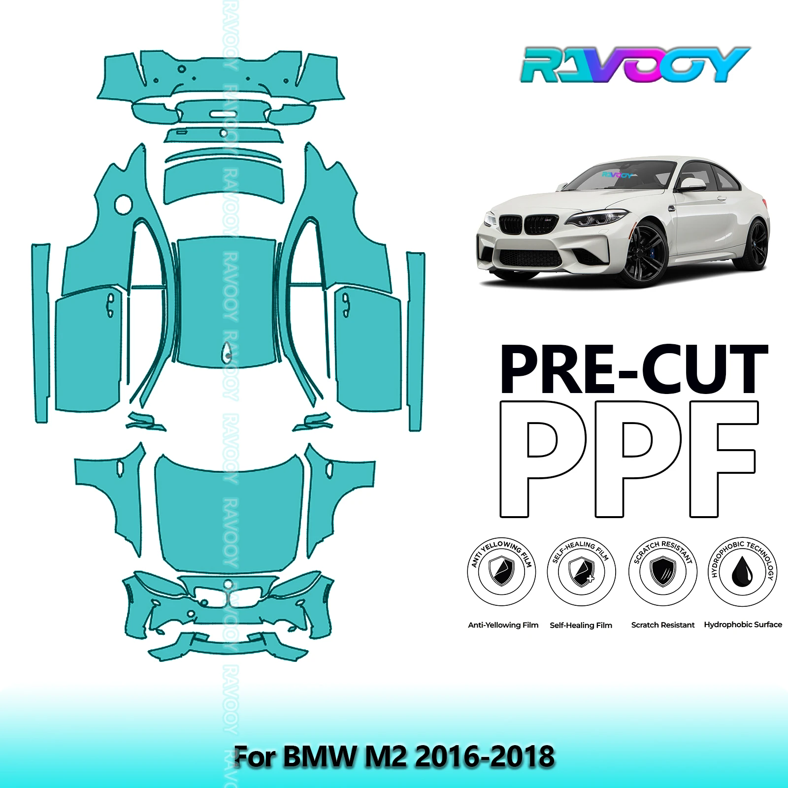 

Precut PPF Paint Protection Film Full Vehicle For BMW M2 2016-2018