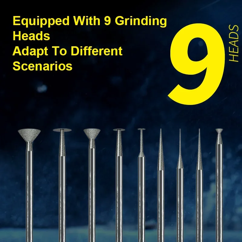 MECHANIC GDR2 Electric Polishing Pen 9PCS Diamond Grinding Heads Multifunctional Tool for IC CPU PCB Cutting Repair