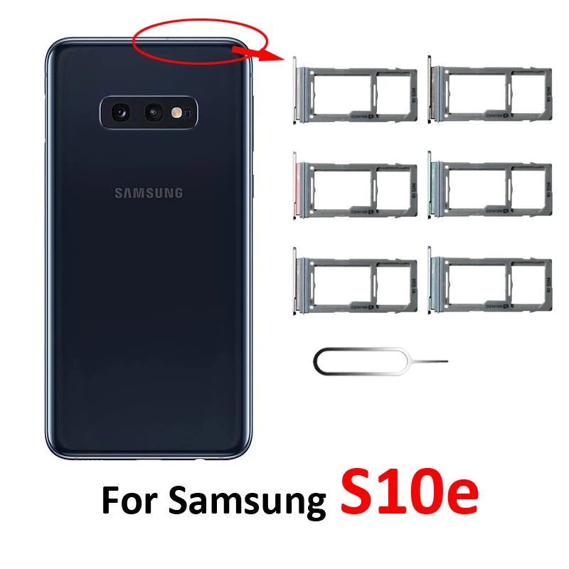 SIM Card Chip Tray Slot For Samsung Galaxy S10e G970 G970F G970U G970W New Phone SIM Micro SD Card Tray Holder Adapter