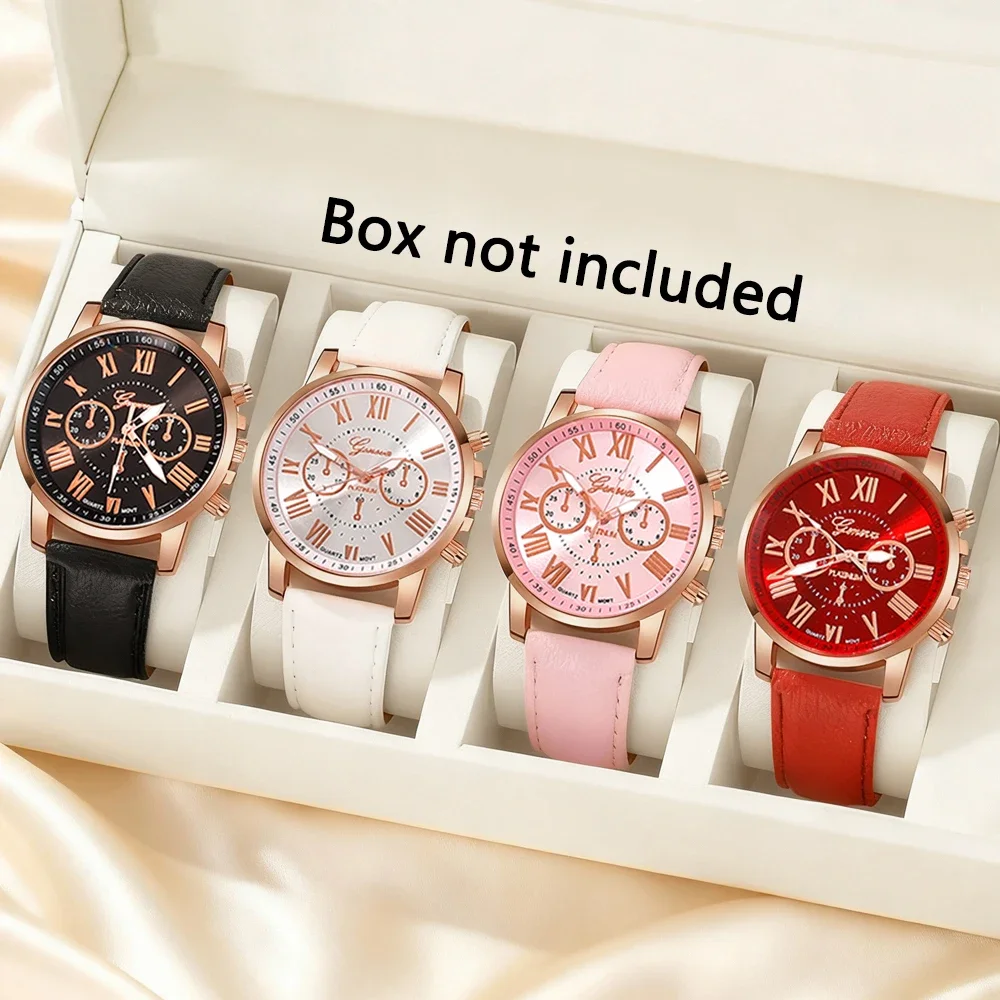 4-piece fashion women's watch set, multiple colors, the perfect gift choice
