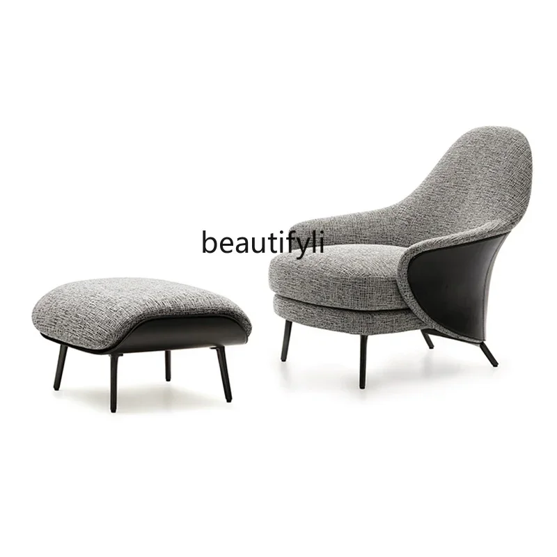 02  Italian light luxury single sofa chair living room tiger chair lazy simple high back leisure chair