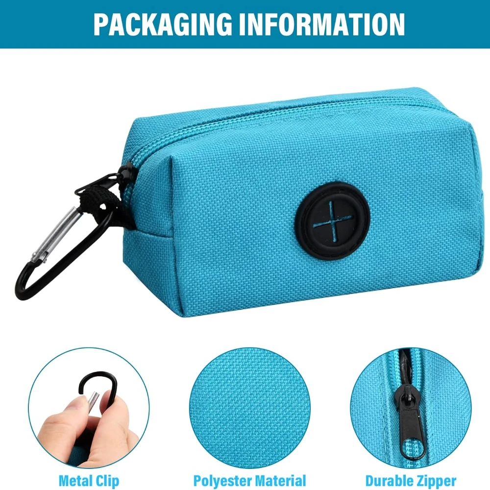 Bolsa dispensadora de caca para perros, bolsas desechables para residuos de mascotas, bolsa de basura para exteriores, dispensador de transporte,