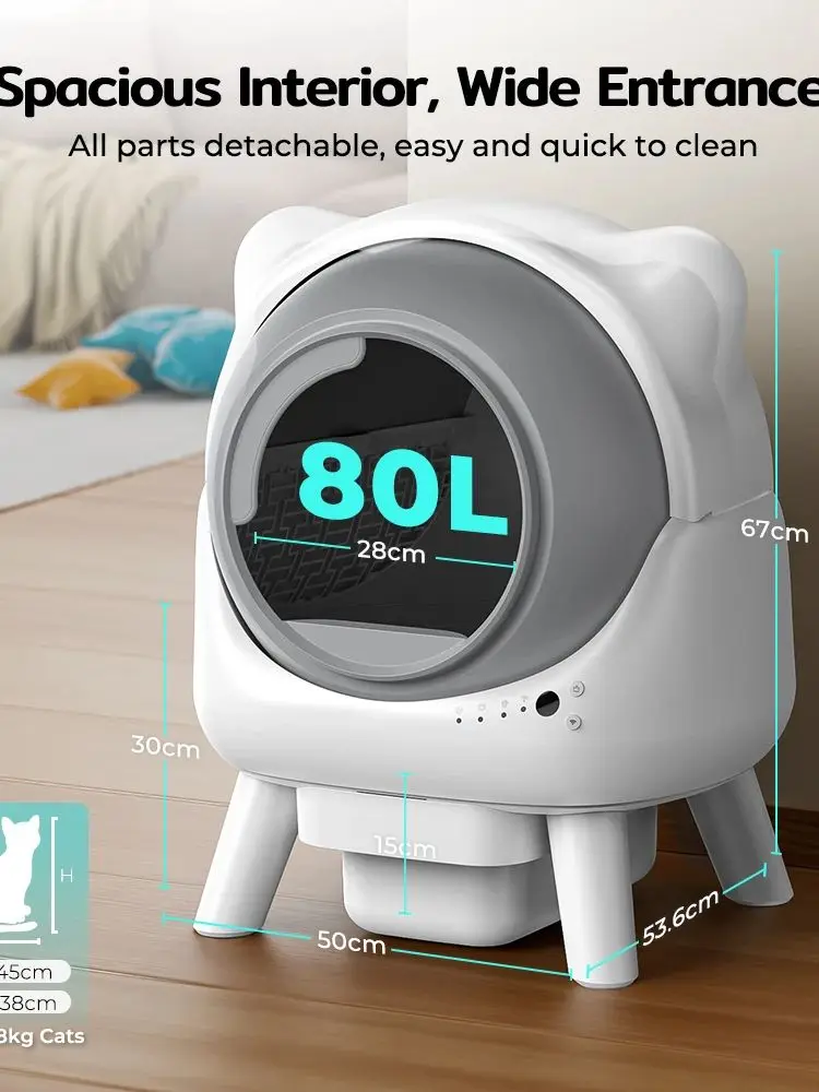 Automatische Katzentoilette, Amicura X1 Selbstreinigende Katzentoilette mit 10-Schicht-Sicherheitsschutz, Smart App-Steuerung und Überwachung