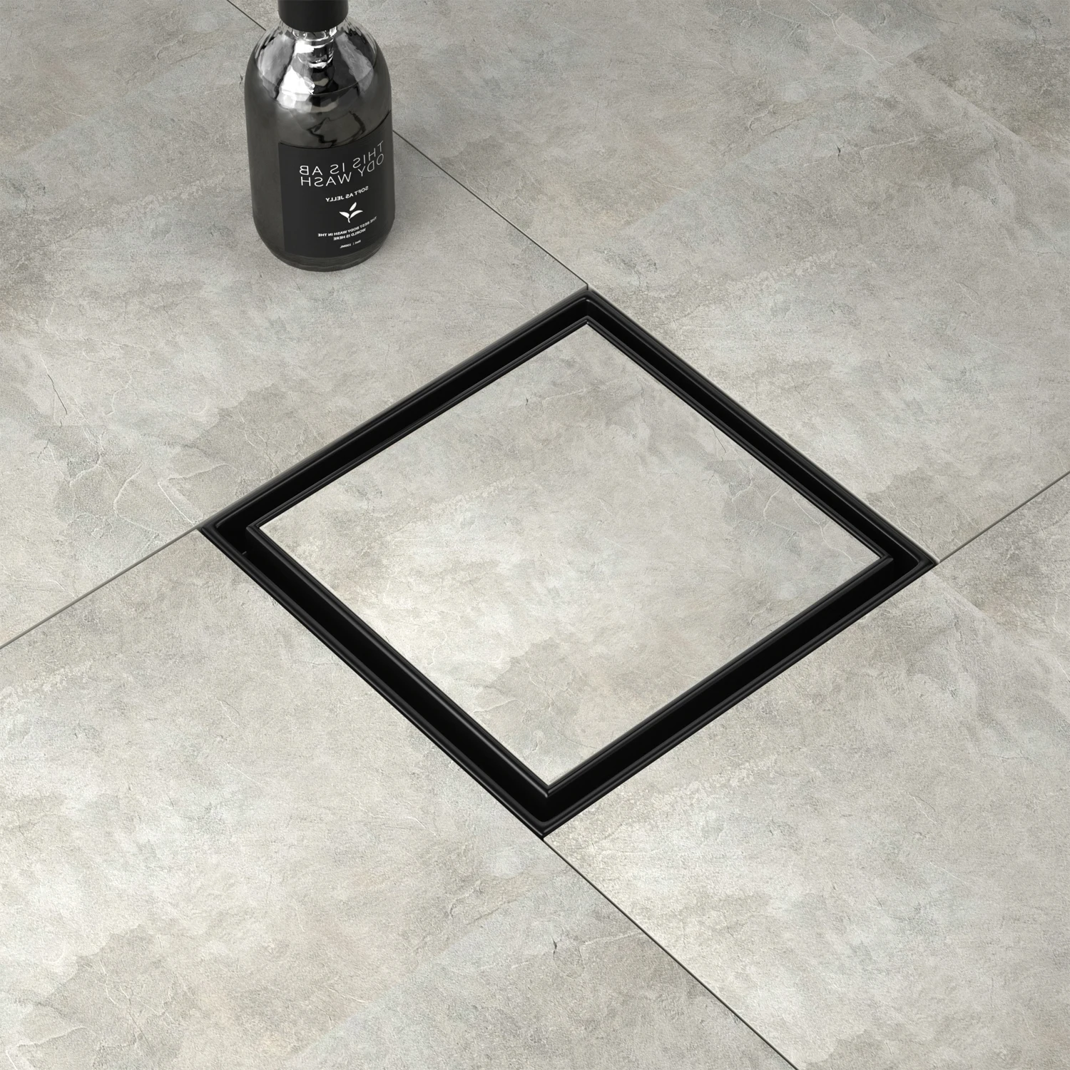 Design moderno de telha preta com dreno de piso de aço inoxidável 304 de 4 polegadas no atacado