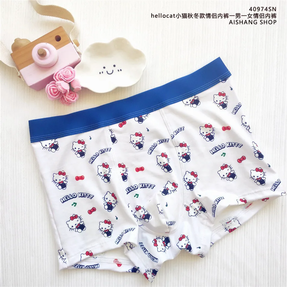 Sanrio Hello Kitty sous-vêtements de couple filles sous-vêtements en dentelle érotique culottes sous-vêtements pour hommes coton Sanrio couple cadeau sous-vêtements
