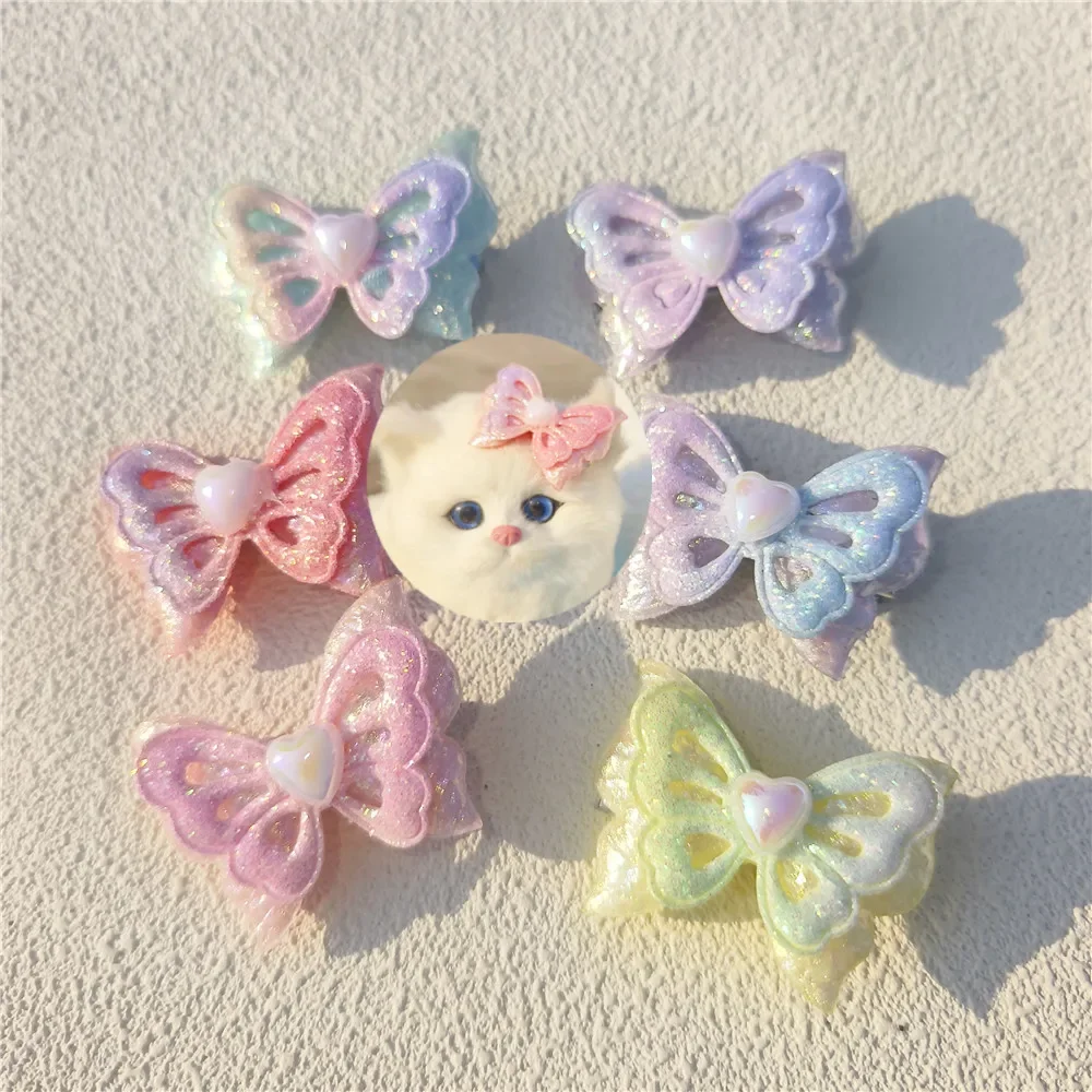 Cute Butterfly Pet Hair Clip for DIY Dog Decoration Headwear Princess Dolls Head Clip Cat Dog Pet Grooming Hair Accessories