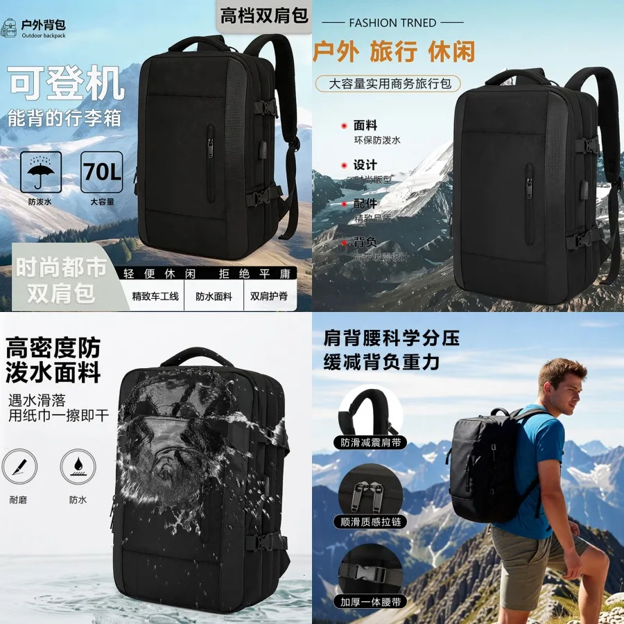 【New style】Business backpack casual backpack men's large-capacity computer bag water-proof travel university women's schoolbag