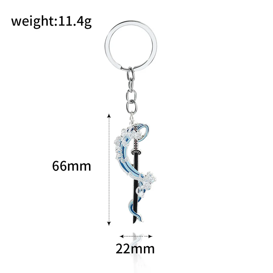 Anime Demon Slaye Sword Keychains Mini Japanese Katana Collection