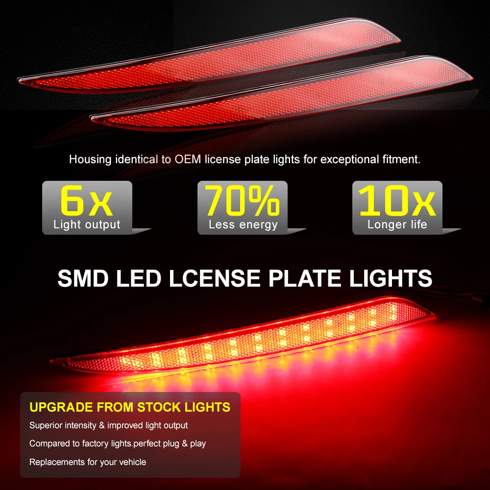 2PCS Auto LED Blinker Reflektor Stoßstange Lampe Bremslicht Für Tesla Modell S 2012-up Rücklicht OEM #   6007705-00-B