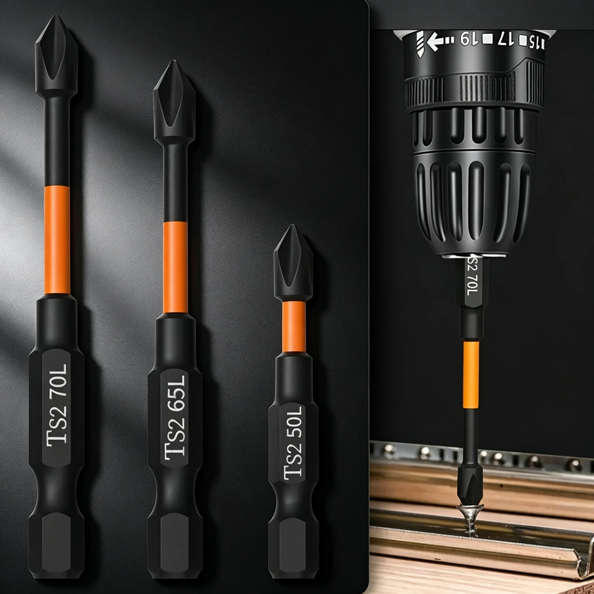 Power Tools Orange - طقم 3 قطع من مفكات البراغي