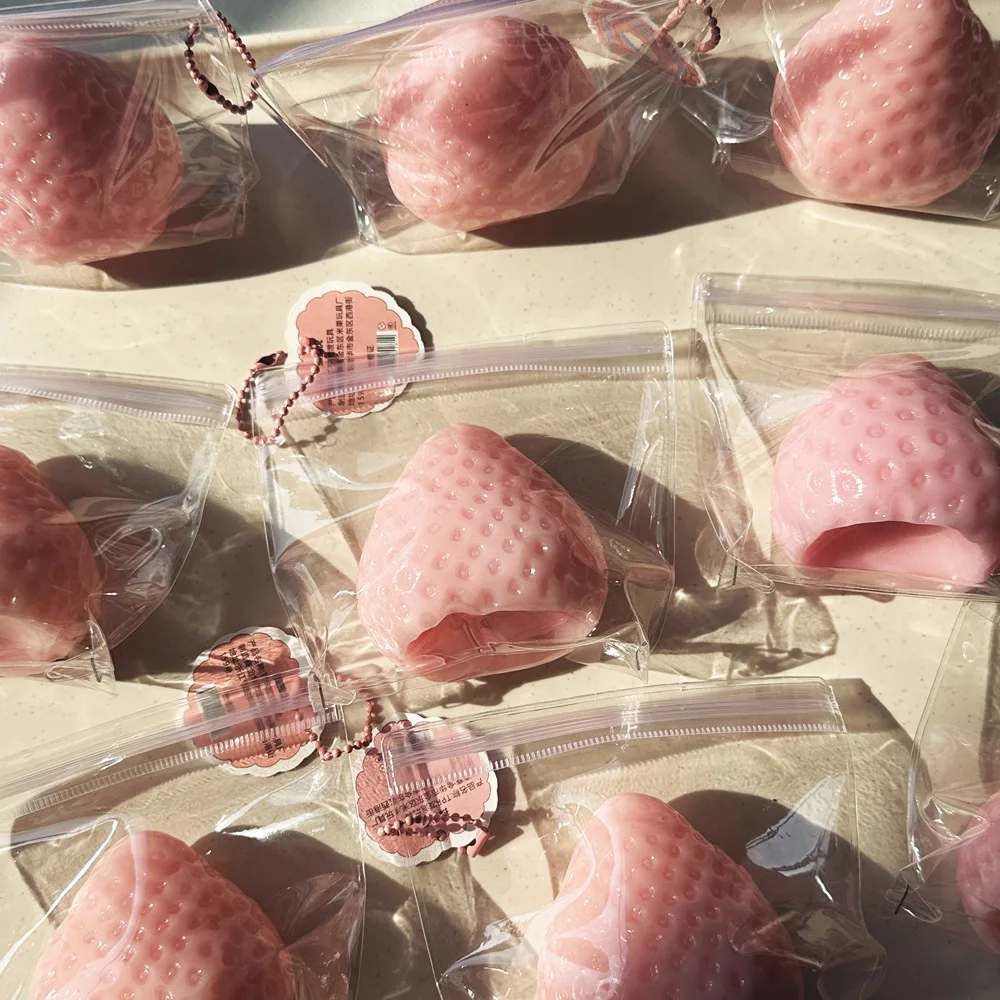 Strawberry Taba Squishy Fidget Toy, Soft Slow Rising Stress Relief Toy Antistress for Kids Adults Office & Party Favors Gift