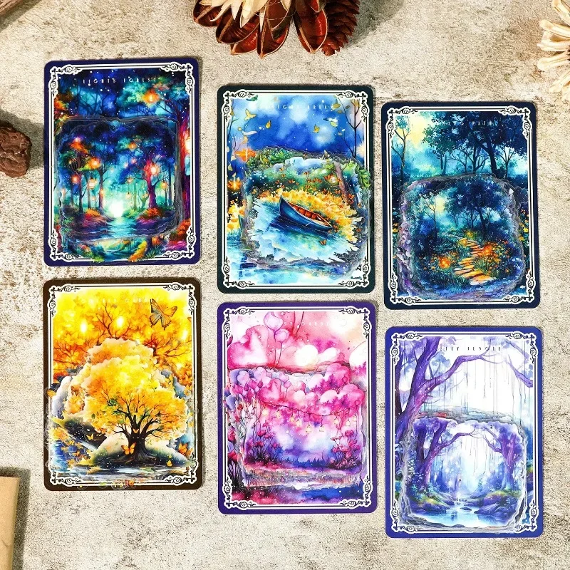 

20Pcs Garden Decorative Forest Garden Golden pack PET Sticker Secret bottoming handbook Daily material Scrapbook 143*93mm