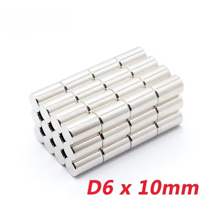 

10/20/50/100 Pcs 6x10 Neodymium Magnet 6mm x 10mm N35 NdFeB Round Super Powerful Strong Permanent Magnetic imanes Disc 6*10 mm