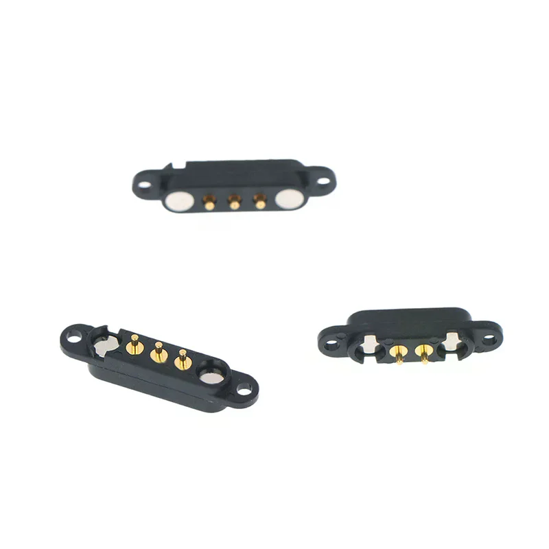 1 Pcs DC 12V 3A Waterproof Magnetic Pogo Pin Connector 3P 4P Pin Pogopin Male Female Spring Loaded DC Power Socket