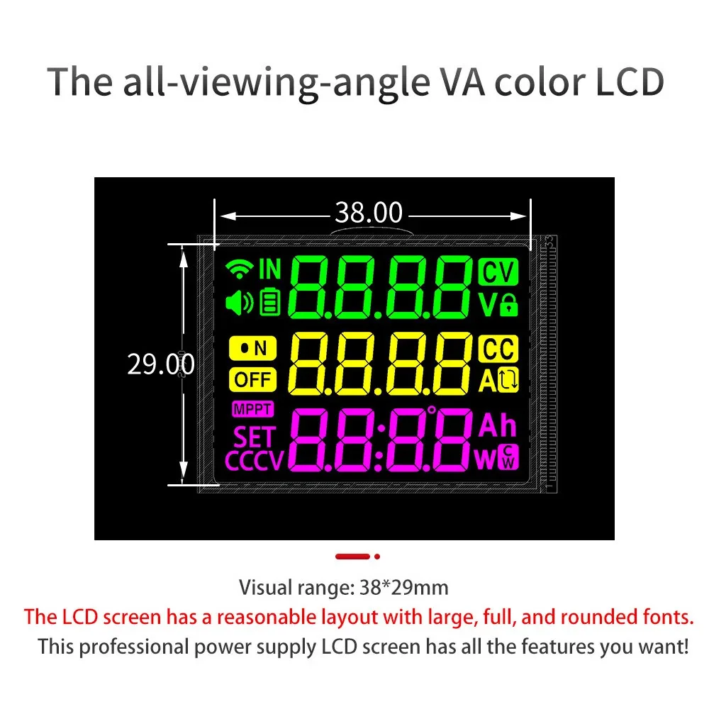 CNC XY6020LV DC Voltage Regulator 6-70V Input 0-60V 0-20A Output with Full View VA LCD and Built in Overvoltage Protection