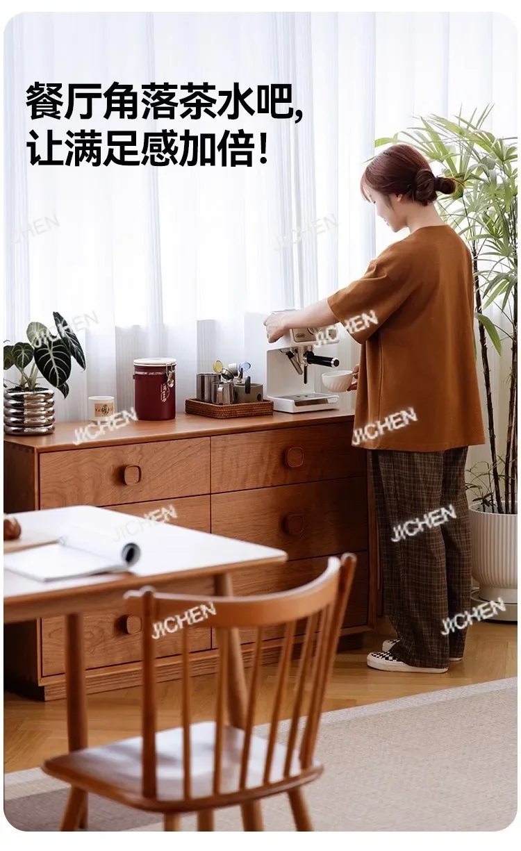 

JXC квадратный фруктовый шкаф с шестью сундуками из вишневого дерева, антикварный шкафчик для спальни, шкафчик для гостиной, шкаф с выдвижным ящиком, прикроватный шкаф