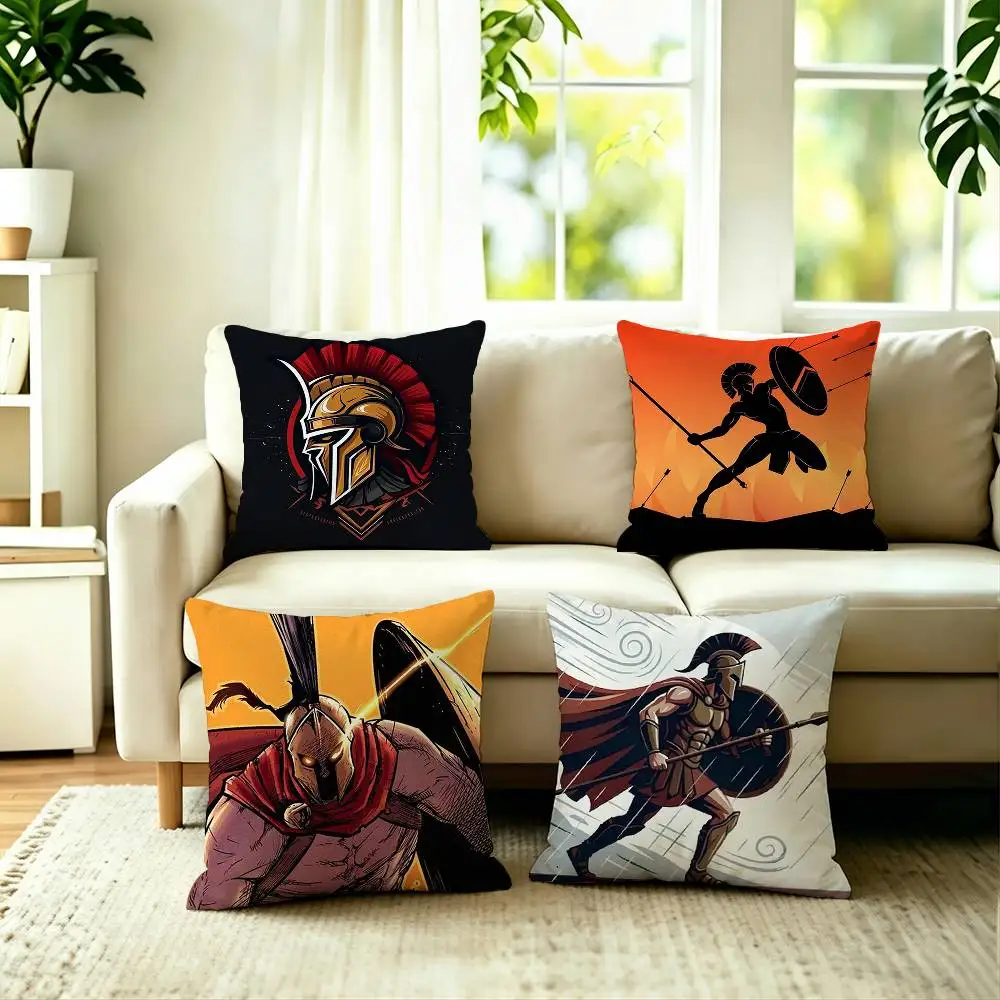 Classical Roman Gladiator Pillow Case Square Double-Sided Sofa Cushion Cover Bedroom Bedside Pillow