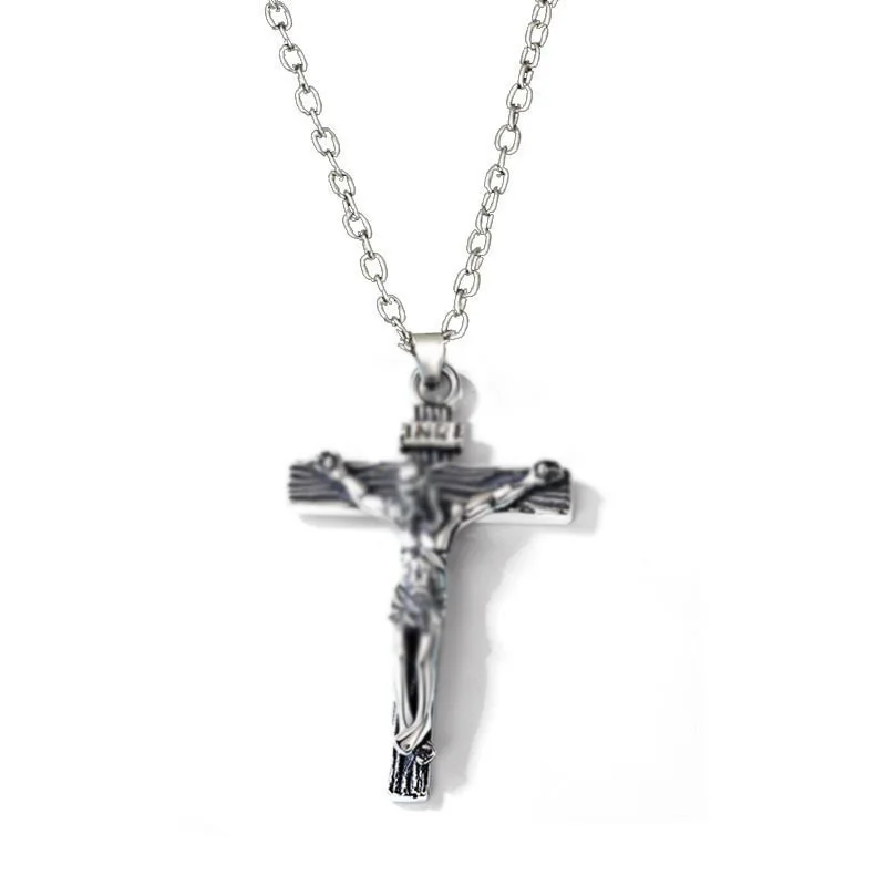 1 Piece Men And Women Christ Jesus Believers Alloy Pendant Necklace Vintage Cross Chain Necklace Fashion Jewelry