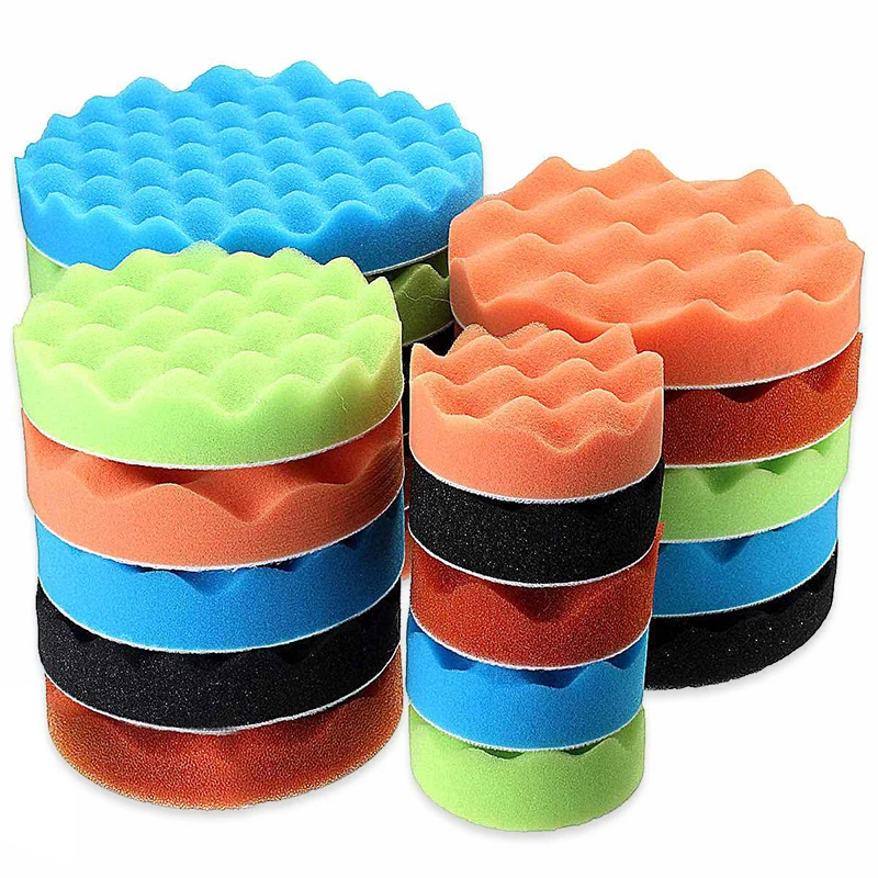 7pcs 3''4''5''6''7'' Buffing Sponge Polishing Pad Hand Tool Kit For Car Polisher Compound Polishing Car polishing sponge disk