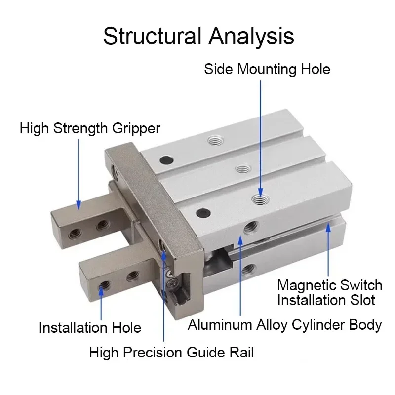 MHZ2 MHZL2 Pneumatic Double Finger Claw Cylinder MHZ2-10D MHZ2-16D 6D 20D 25D 32D 40D Double acting Claw Cylinder