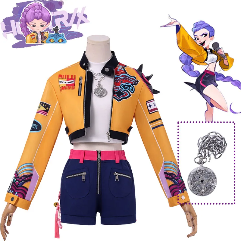 

In Stock Kpop Rumi Cosplay Costume Kpop Demon Rumi Hunters Cosplay Outfits Stage Performance Uniform Halloween Role Play Clothes