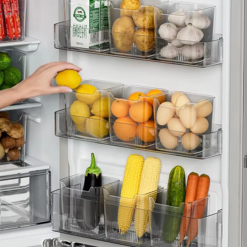 

1PCS Refrigerator Side Door Storage Box Food Vegetable Fruit Eggs Fresh Organizer Household Kitchen Fridge Containers Boxes